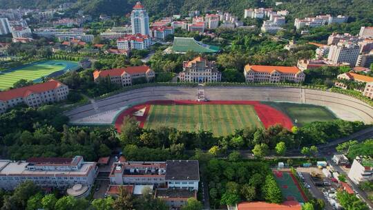 厦门航拍厦门大学建筑风光