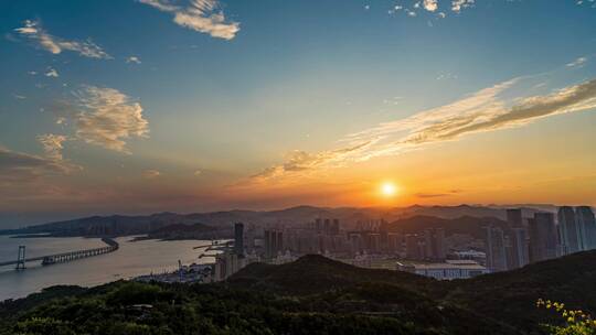 大连莲花山观景台日转夜延时