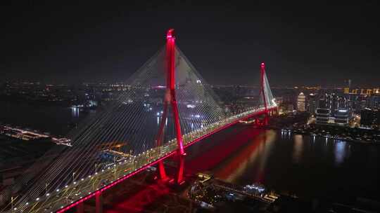 上海黄浦江畔大桥夜景