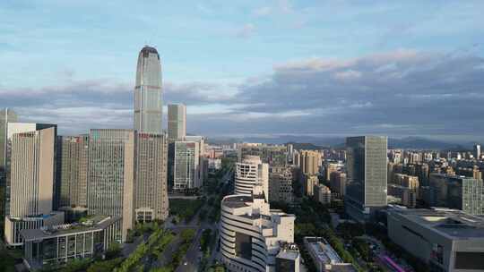 航拍浙江台州建设台州大景台州金融中心