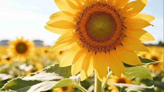 寒露重阳节向日葵花海治愈风光视频