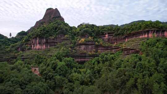 航拍韶关丹霞地貌丹霞山 阳元峰 长老峰景区