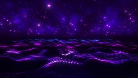 抽象数字动态粒子波，带光运动灯背景，数据