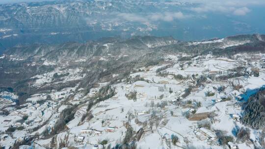 4k航拍恩施雪山雾凇风光视频素材模板下载