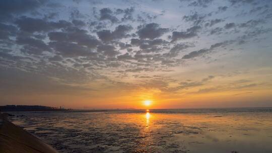 海盐鱼鳞塘日出后