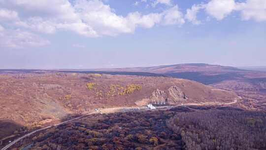 8K内蒙古阿尔山自然风光秋景航拍延时