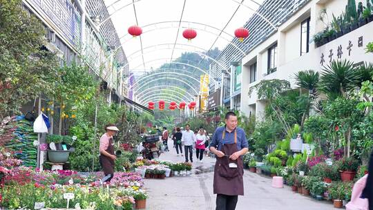 网红集市打卡地美食街花卉市场