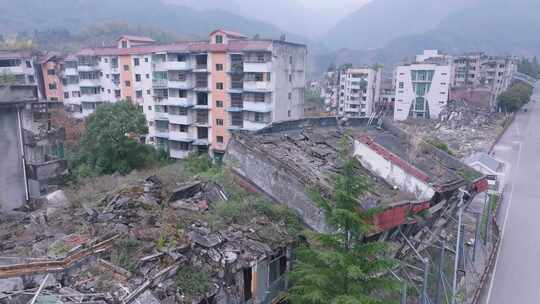 航拍汶川地震遗址