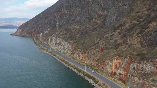 【精品】环洱海风光公路道路汽车湖泊