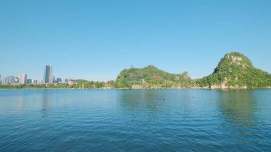 广西柳州百里柳江风景城市风光江景