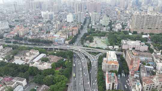 广州荔湾区交通建筑航拍