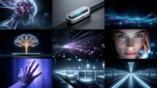 科技感蓝色粒子光效元素(前121S为快速预览)