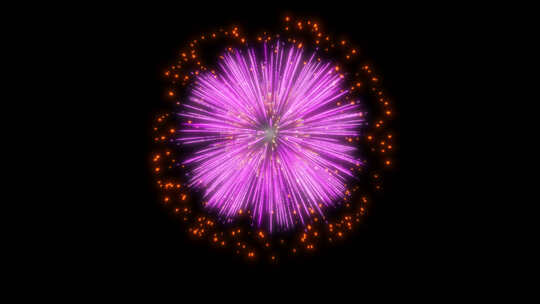 紫色烟花爆炸素材粉色粒子烟花带通道