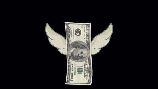 带翅膀的美元纸币