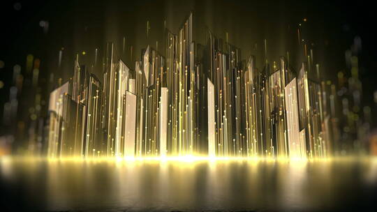 金色闪烁发光粒子舞台VJ背景DJ视频素材1