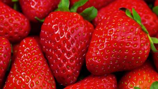 新鲜的草莓特写镜头素材