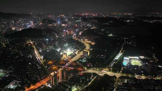 深圳市罗湖区夜景航拍