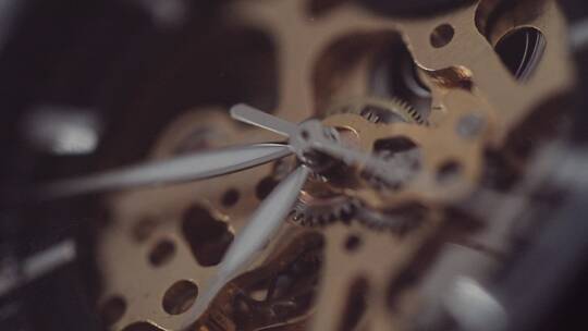 钟表齿轮机械结构特写