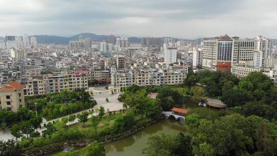 广西东兴市城市风光航拍