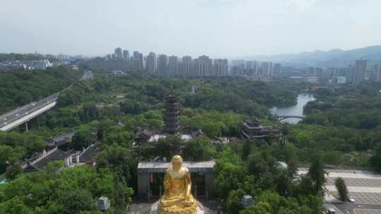 航拍重庆华岩旅游风景区