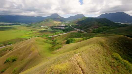 FPV无人机航拍海边城市海岛森林高山公路云