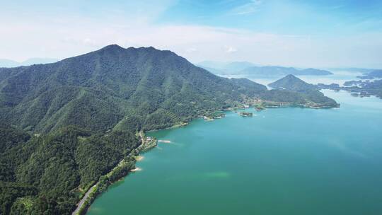 航拍杭州淳安千岛湖风景区