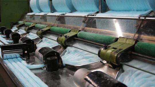 纺织厂的线生产视频素材模板下载