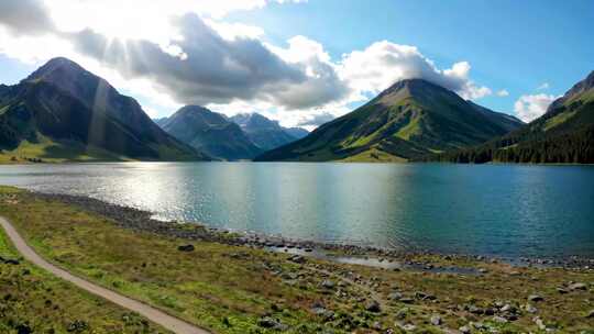 湖光山色自然风光全景