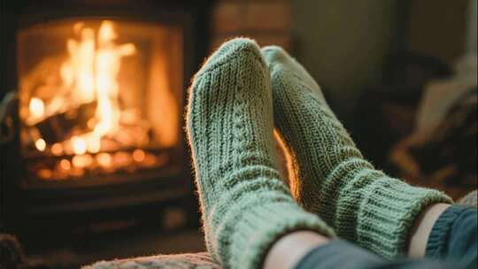 立冬壁炉烤火温暖治愈冬天视频