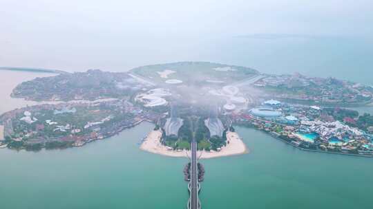 海南儋州海花岛穿越云海延时俯视视角