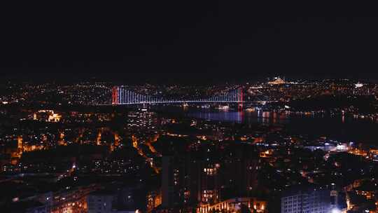 博斯普鲁斯海峡伊斯坦布尔夜景