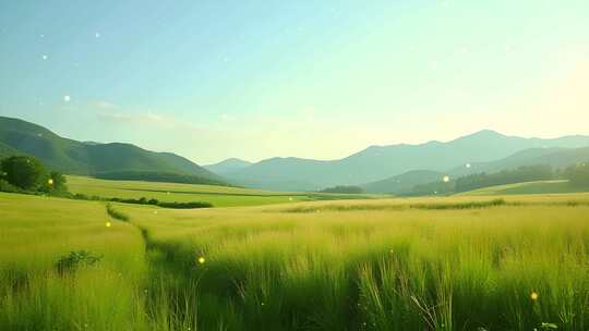 4k草地平原唯美风景动态视频背景