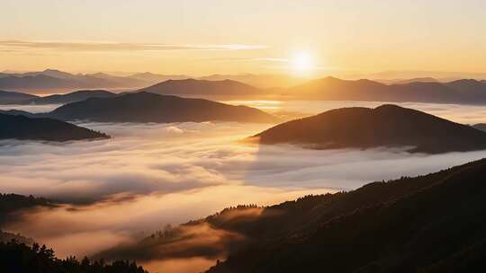 云端晨曦中的衡山壮丽景观