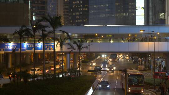香港夜晚的交通状况
