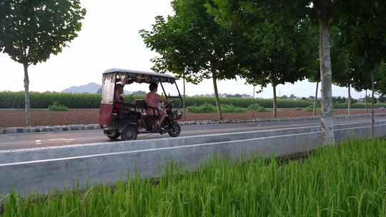 农村公路交通三轮电动车农民出行