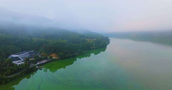 杭州桐庐富春江严子陵钓台景区云海航拍