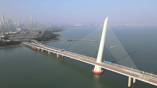 深圳湾大桥 大桥  跨海大桥 口岸通道视频素材模板下载