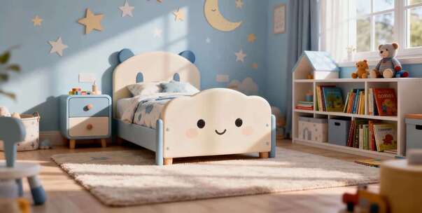 儿童卧室可爱床及布置