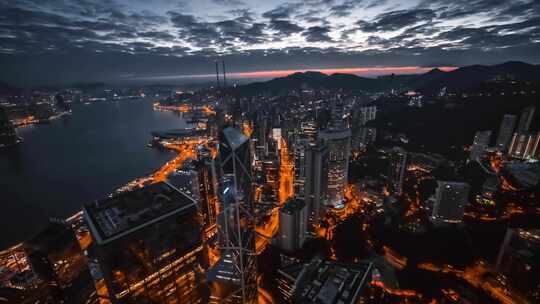 香港城市夜景航拍