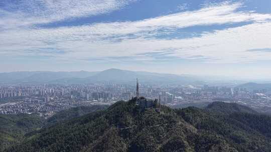 航拍湖南怀化城市大景