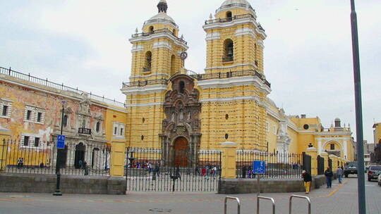 利马秘鲁旧金山教堂视频素材模板下载