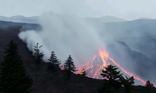 火山爆发岩浆喷射 (3)