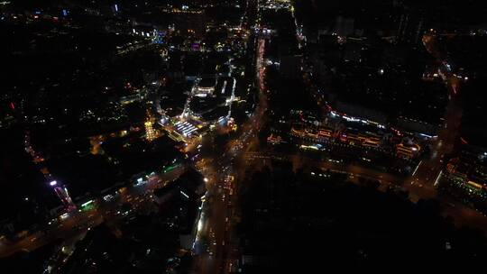 无锡南禅寺夜景4K航拍原素材视频素材模板下载