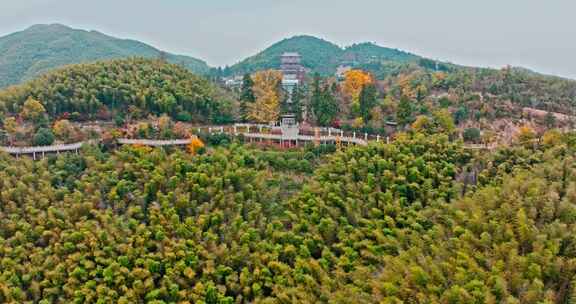 航拍杭州径山寺