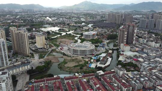 航拍城市风景 车流