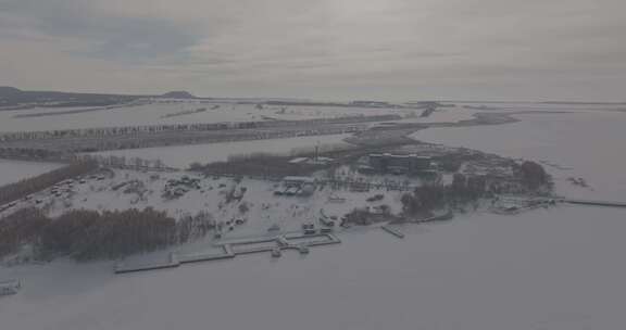 五大连池冬季雪原航拍