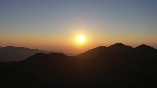 航拍南岳衡山绝美日落风光