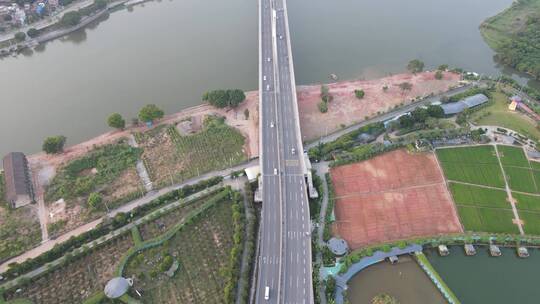 跨江大桥航拍视频素材模板下载