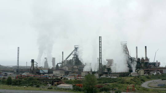 无人机拍摄塔尔博特港钢铁制造厂