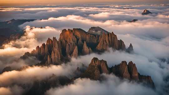 山峦云海日出全景